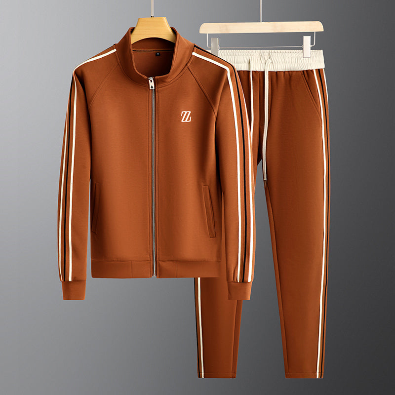 Valerio Lycra Quarter-Zip Tracksuit Set – Refined Sport Matching Outfit
