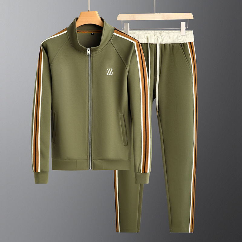 Valerio Lycra Quarter-Zip Tracksuit Set – Refined Sport Matching Outfit