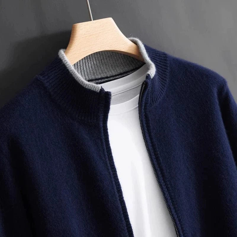 Arian Men's Luxury Full Zip Cashmere Knit Cardigan Sweater