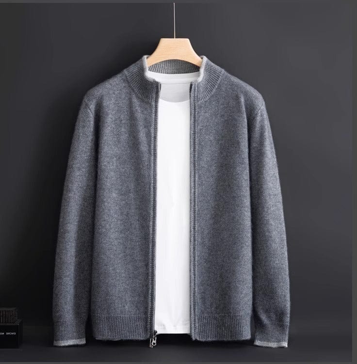 Arian Men's Luxury Full Zip Cashmere Knit Cardigan Sweater