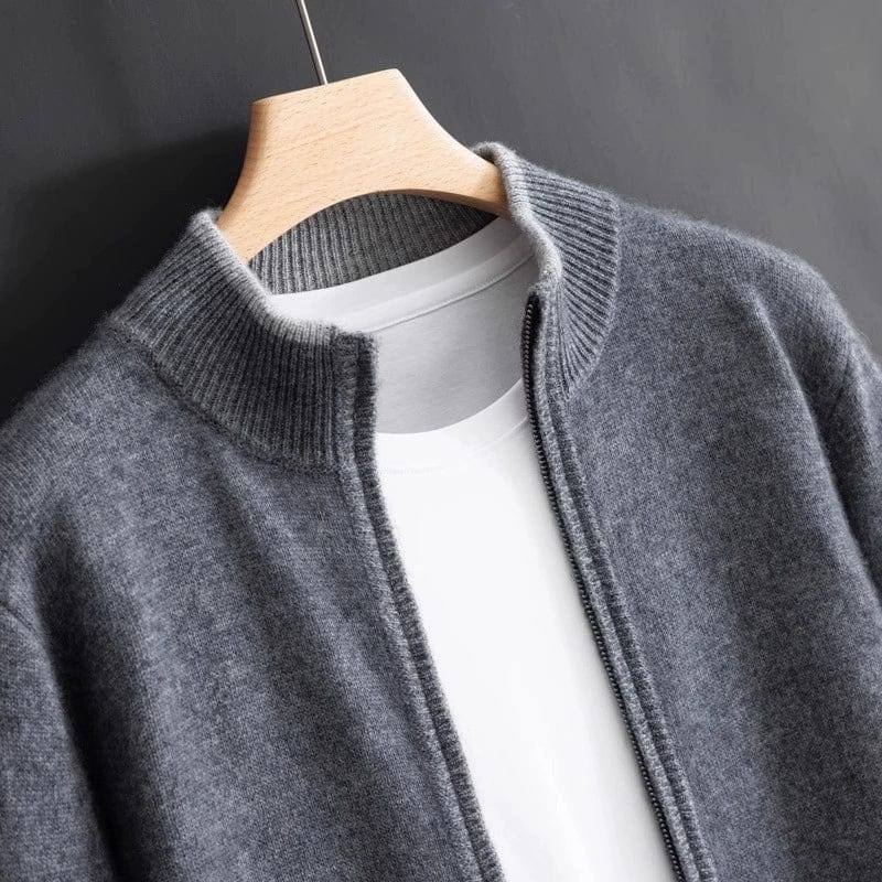 Arian Men's Luxury Full Zip Cashmere Knit Cardigan Sweater
