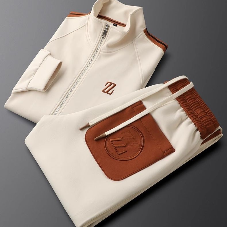 Valerio Lycra Quarter-Zip Tracksuit Set – Refined Sport Matching Outfit