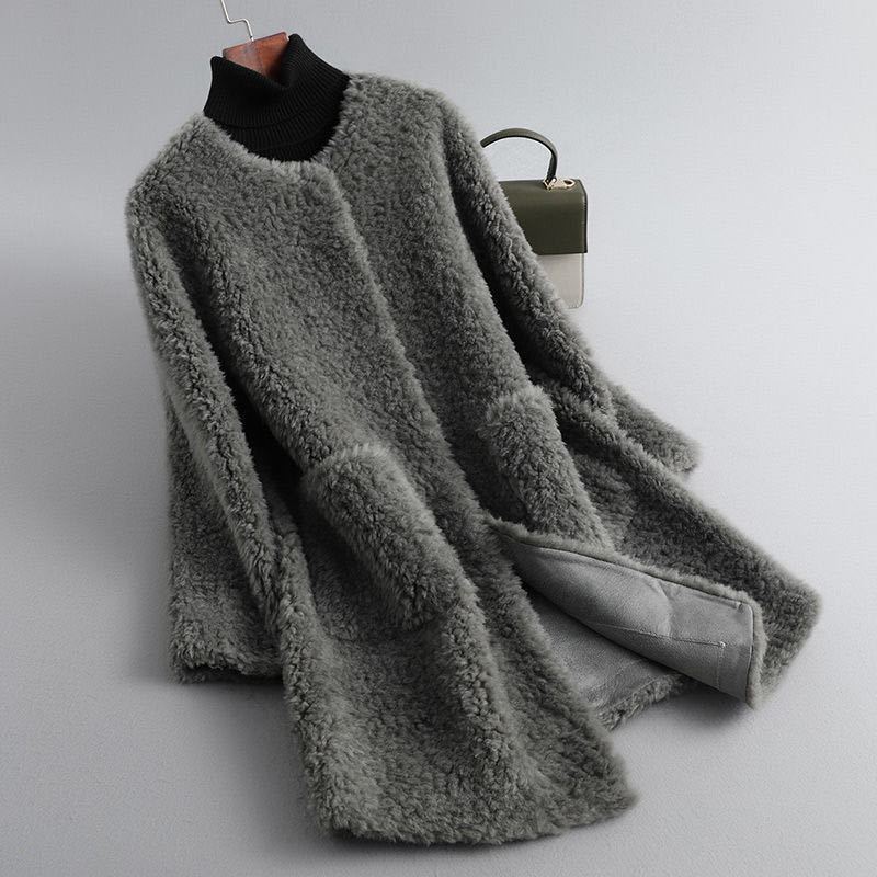 Anely Women's Longline Sherpa Fleece Shearling Coat