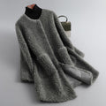 Anely Women's Longline Sherpa Fleece Shearling Coat