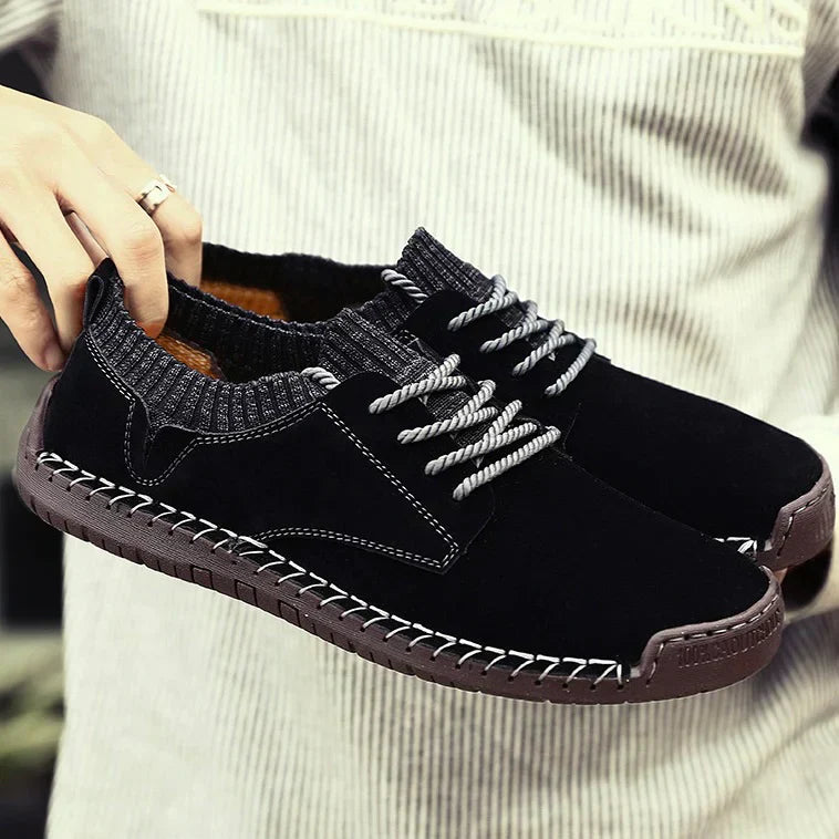Hudson Men's Handmade Suede Sneakers with Rope Laces – Casual Footwear