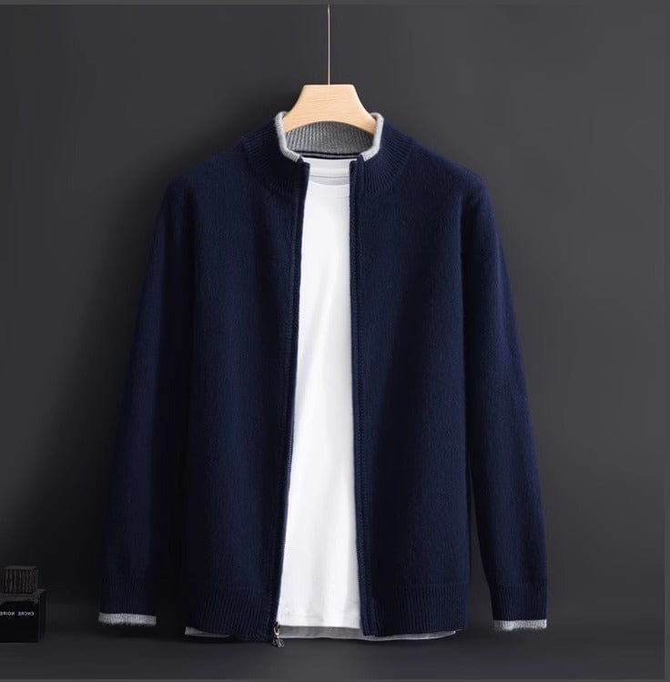 Arian Men's Luxury Full Zip Cashmere Knit Cardigan Sweater