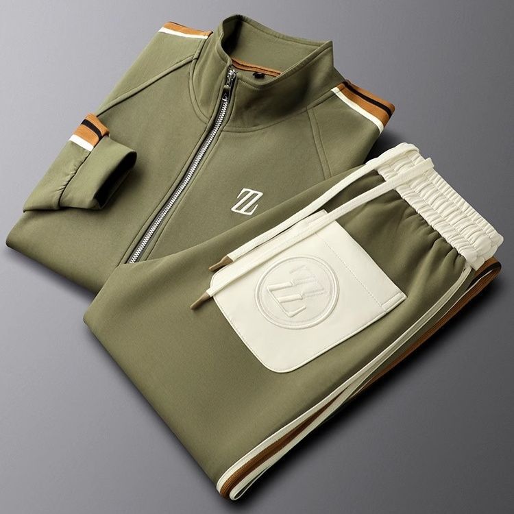 Valerio Lycra Quarter-Zip Tracksuit Set – Refined Sport Matching Outfit