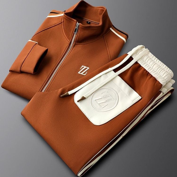 Valerio Lycra Quarter-Zip Tracksuit Set – Refined Sport Matching Outfit