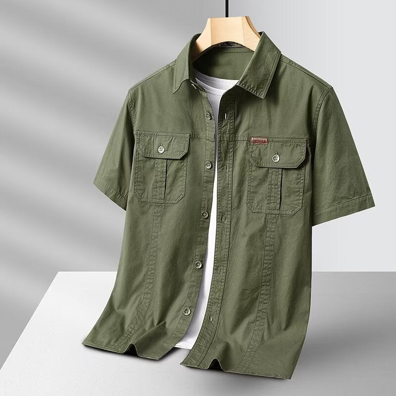 Callum Textured Cotton Button-Up Shirt – Perfect for Layering and Warm Weather