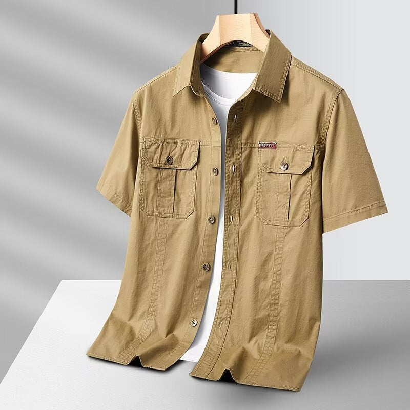 Callum Textured Cotton Button-Up Shirt – Perfect for Layering and Warm Weather