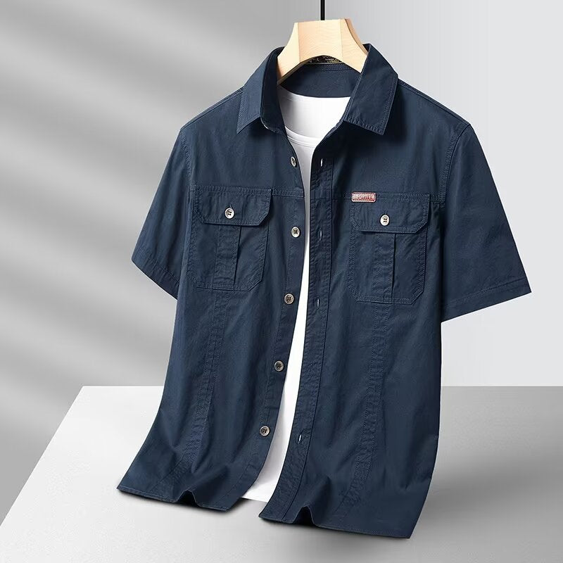 Callum Textured Cotton Button-Up Shirt – Perfect for Layering and Warm Weather