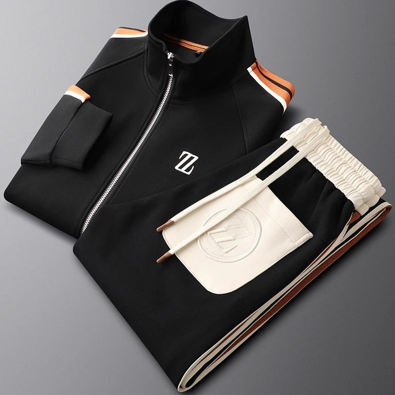 Valerio Lycra Quarter-Zip Tracksuit Set – Refined Sport Matching Outfit