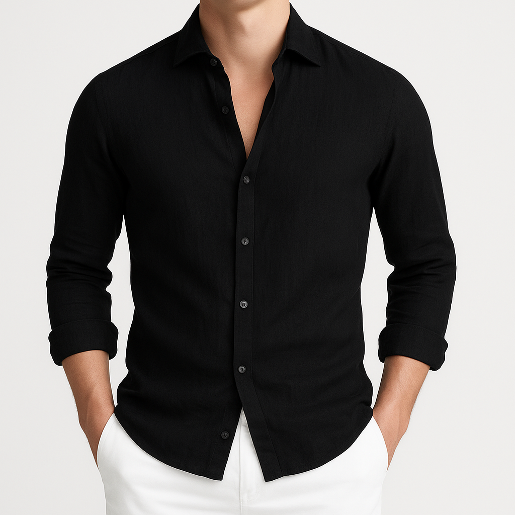 Elias Roll-Up Shirt - Breathable Long-Sleeve Cotton Shirt for Warm-Weather Flexibility