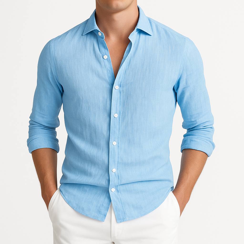 Elias Roll-Up Shirt - Breathable Long-Sleeve Cotton Shirt for Warm-Weather Flexibility