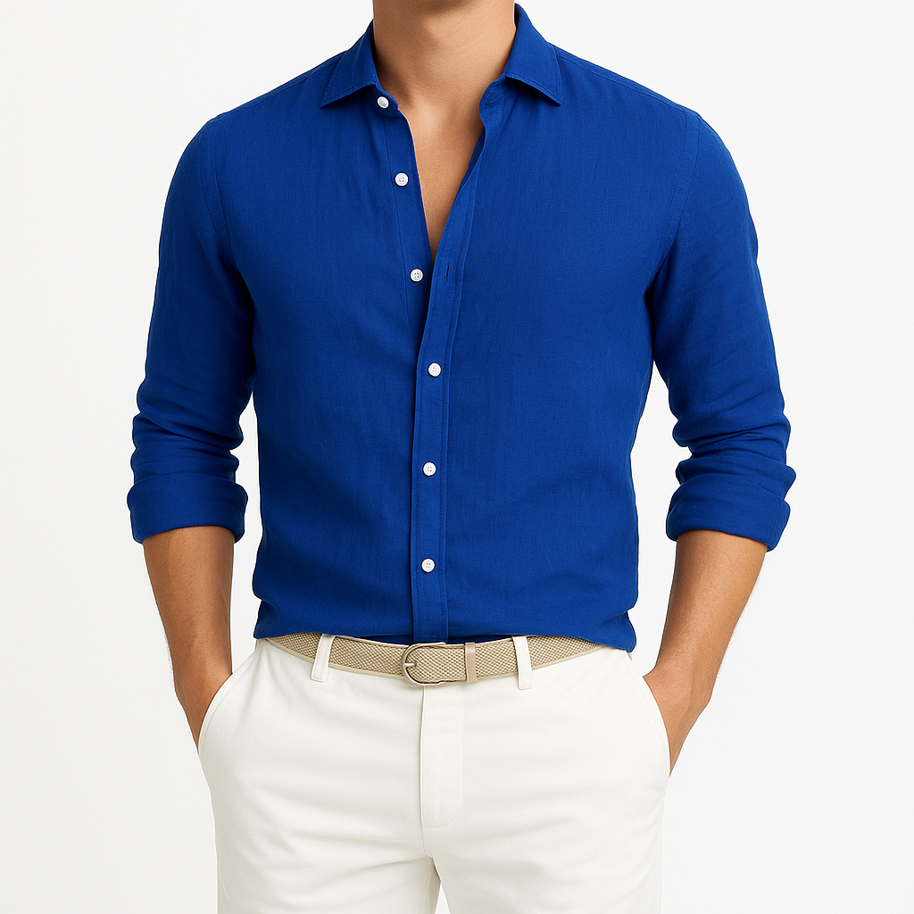 Elias Roll-Up Shirt - Breathable Long-Sleeve Cotton Shirt for Warm-Weather Flexibility