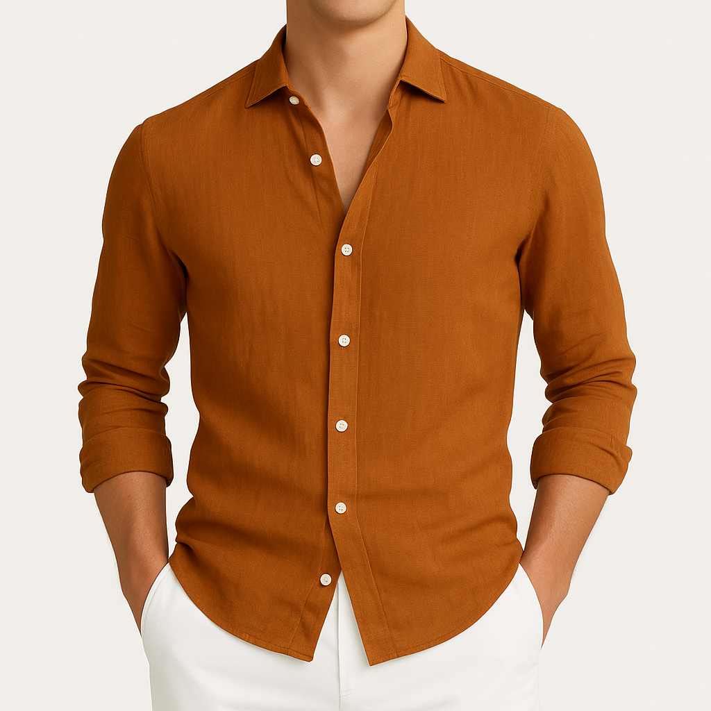 Elias Roll-Up Shirt - Breathable Long-Sleeve Cotton Shirt for Warm-Weather Flexibility