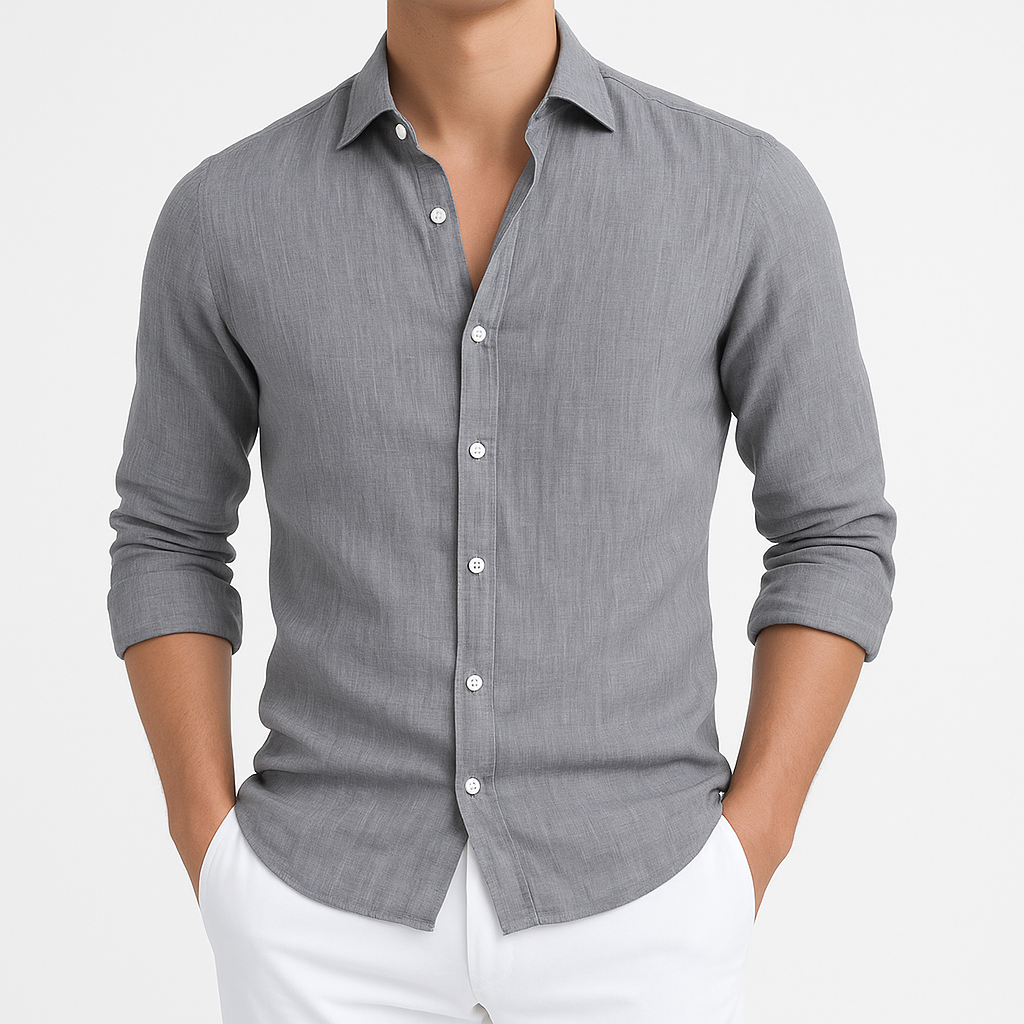 Elias Roll-Up Shirt - Breathable Long-Sleeve Cotton Shirt for Warm-Weather Flexibility