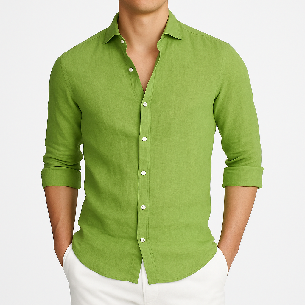 Elias Roll-Up Shirt - Breathable Long-Sleeve Cotton Shirt for Warm-Weather Flexibility