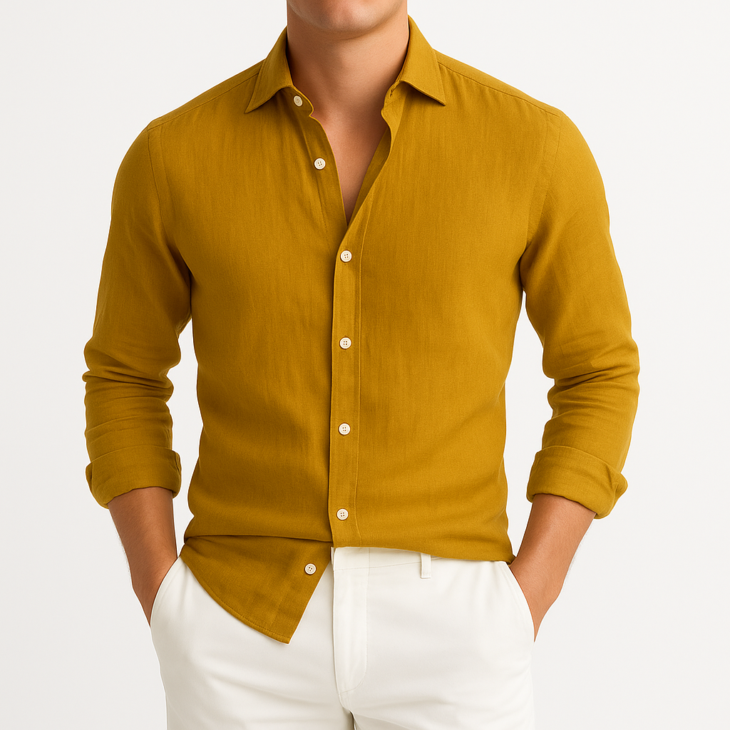 Elias Roll-Up Shirt - Breathable Long-Sleeve Cotton Shirt for Warm-Weather Flexibility