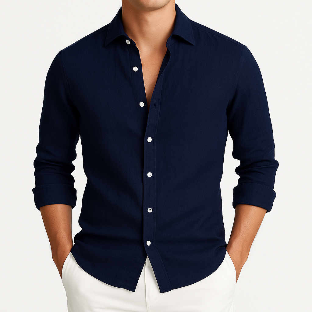 Elias Roll-Up Shirt - Breathable Long-Sleeve Cotton Shirt for Warm-Weather Flexibility