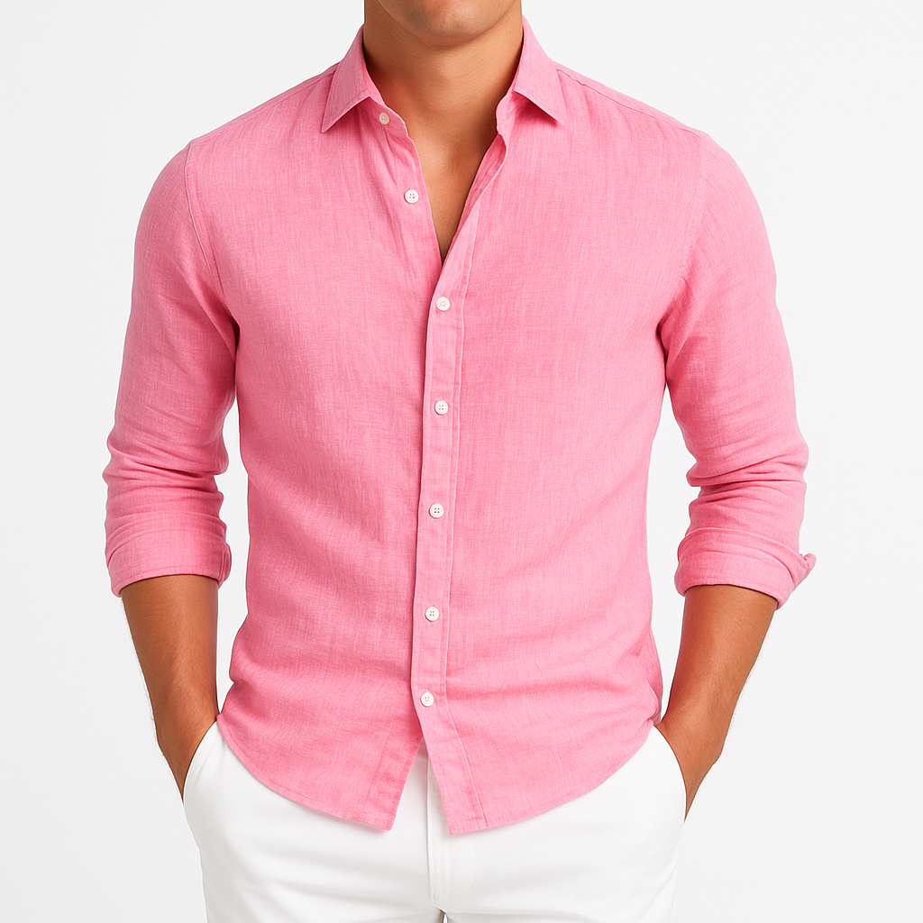 Elias Roll-Up Shirt - Breathable Long-Sleeve Cotton Shirt for Warm-Weather Flexibility
