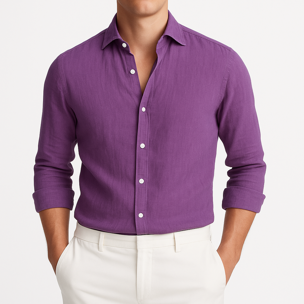Elias Roll-Up Shirt - Breathable Long-Sleeve Cotton Shirt for Warm-Weather Flexibility