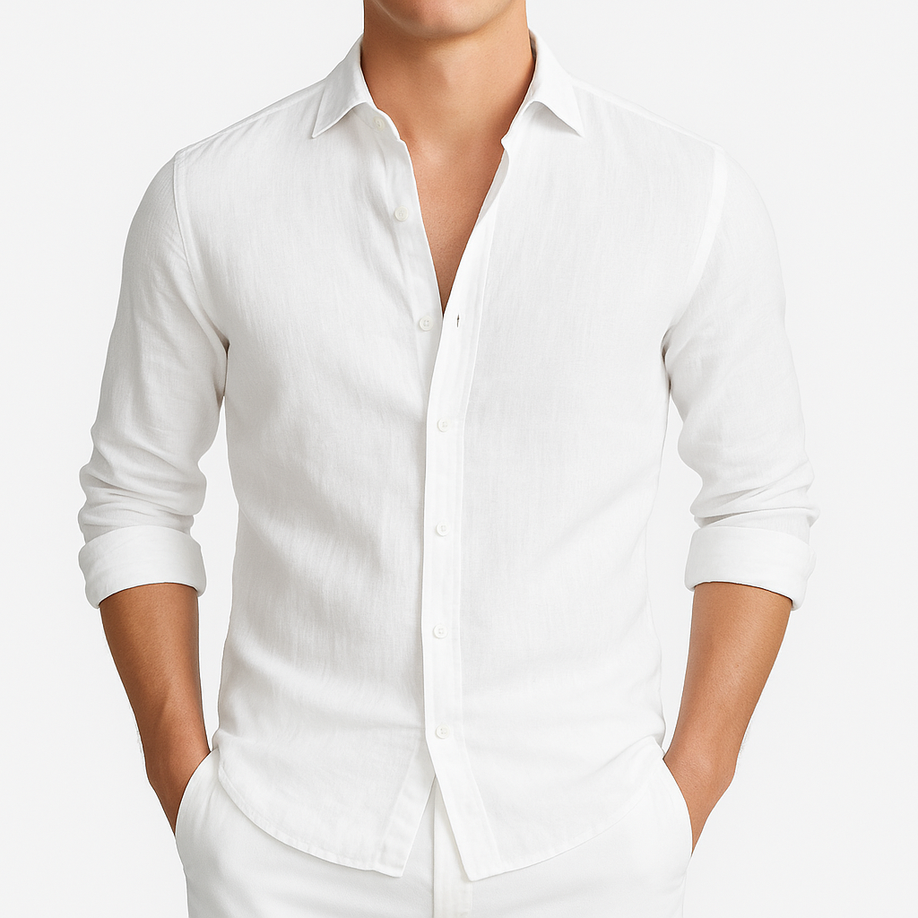 Elias Roll-Up Shirt - Breathable Long-Sleeve Cotton Shirt for Warm-Weather Flexibility