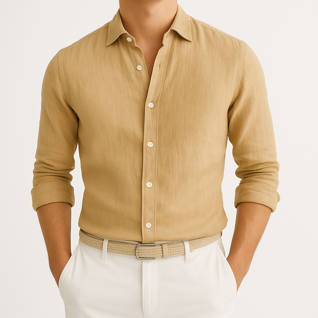 Elias Roll-Up Shirt - Breathable Long-Sleeve Cotton Shirt for Warm-Weather Flexibility