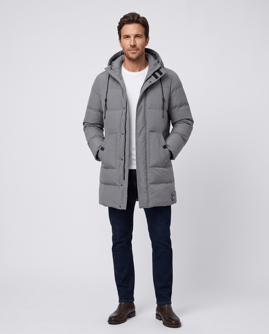Puffer Parka Jacket for Men – Hooded, Longline & Layer-Friendly | Arlo