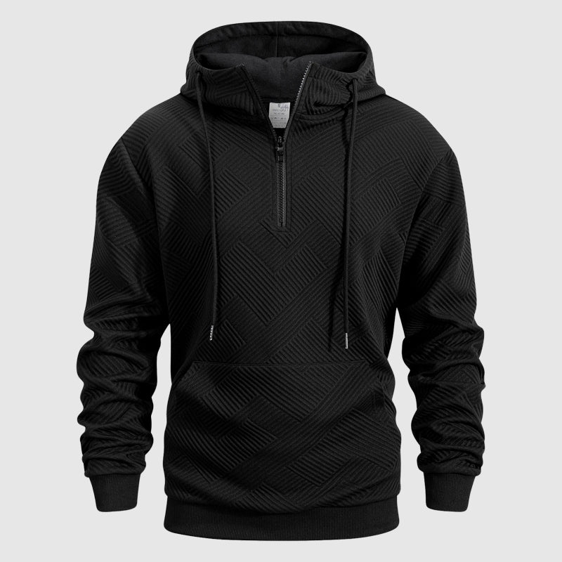 Cole Men's Textured Knit Quarter-Zip Hoodie – Perfect for Casual Layering