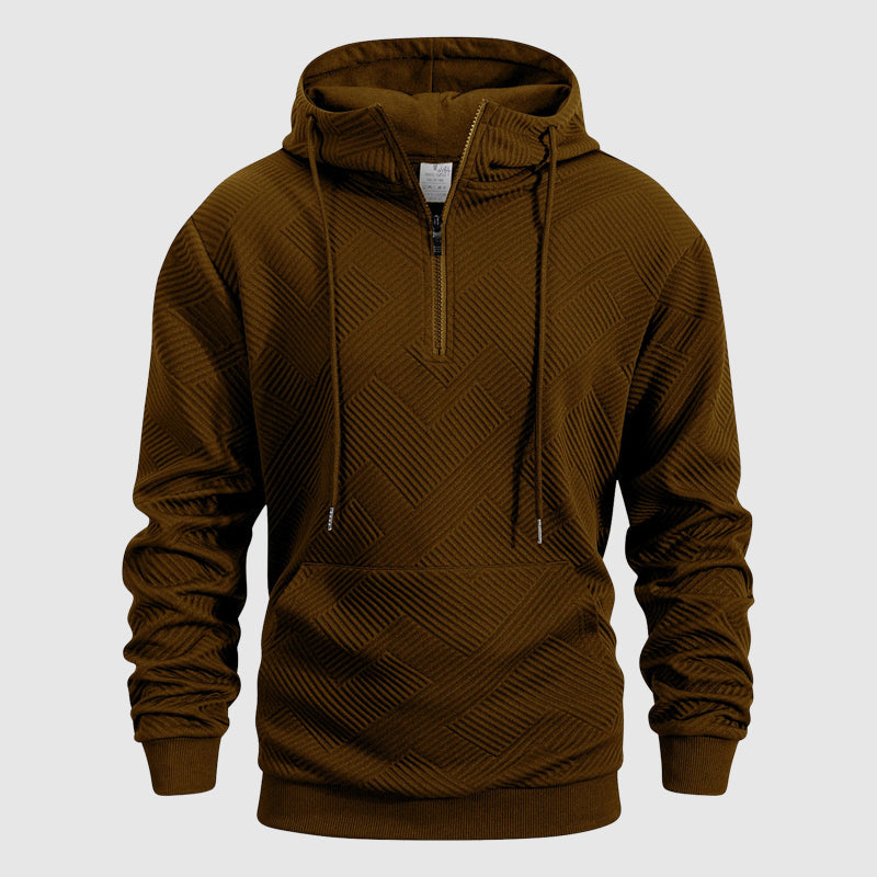 Cole Men's Textured Knit Quarter-Zip Hoodie – Perfect for Casual Layering