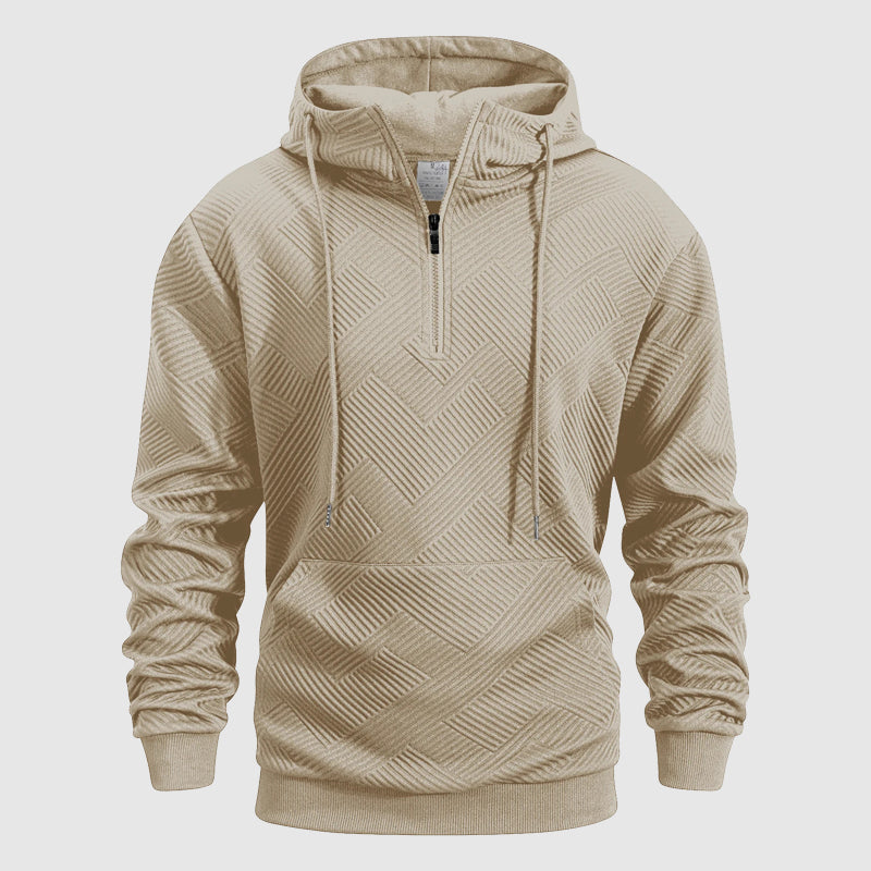 Cole Men's Textured Knit Quarter-Zip Hoodie – Perfect for Casual Layering
