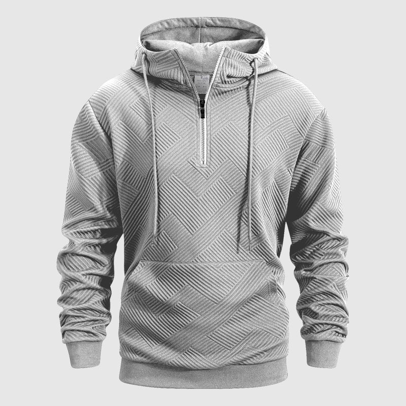Cole Men's Textured Knit Quarter-Zip Hoodie – Perfect for Casual Layering