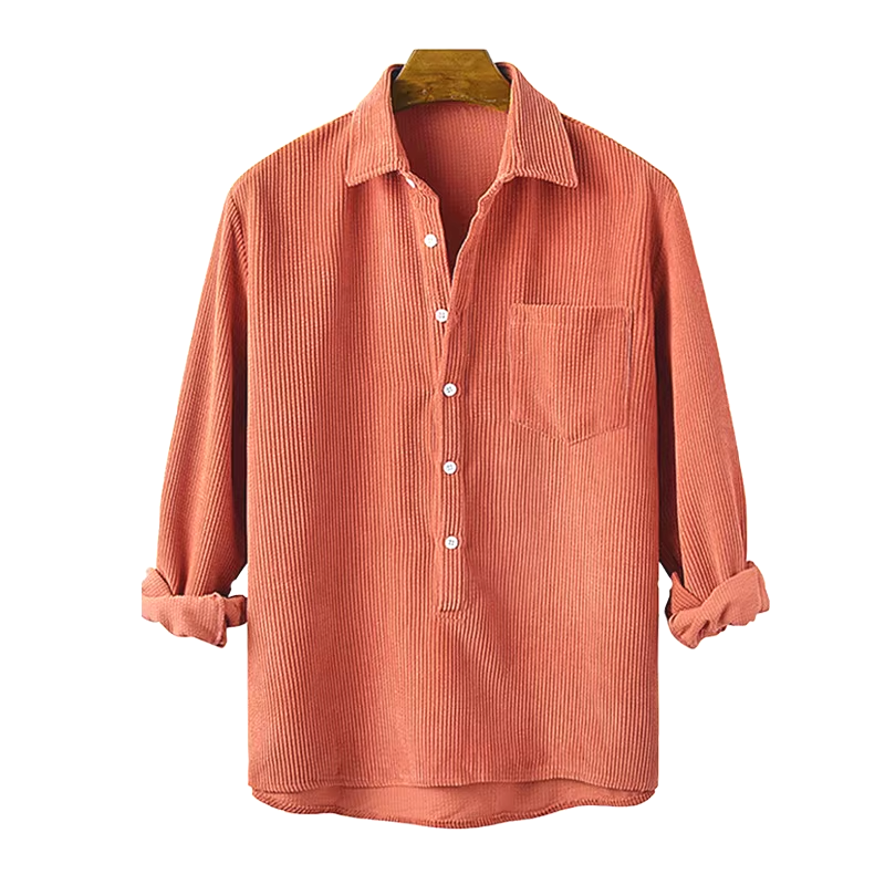Ezra Men's Breezy Resort Corduroy Shirt - Soft and Stylish Resort Wear