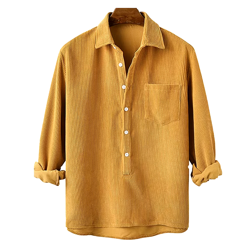 Ezra Men's Breezy Resort Corduroy Shirt - Soft and Stylish Resort Wear