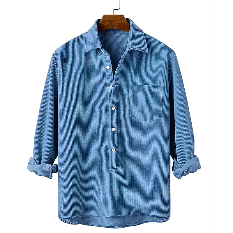 Ezra Men's Breezy Resort Corduroy Shirt - Soft and Stylish Resort Wear