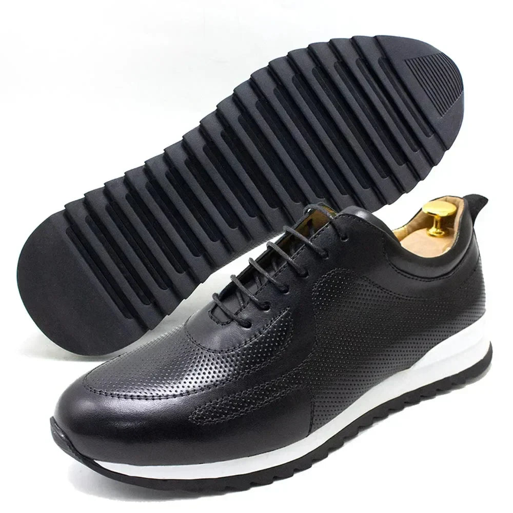 Fabrizio Men's Italian Leather Sneakers – Cushioned Interior Trainers