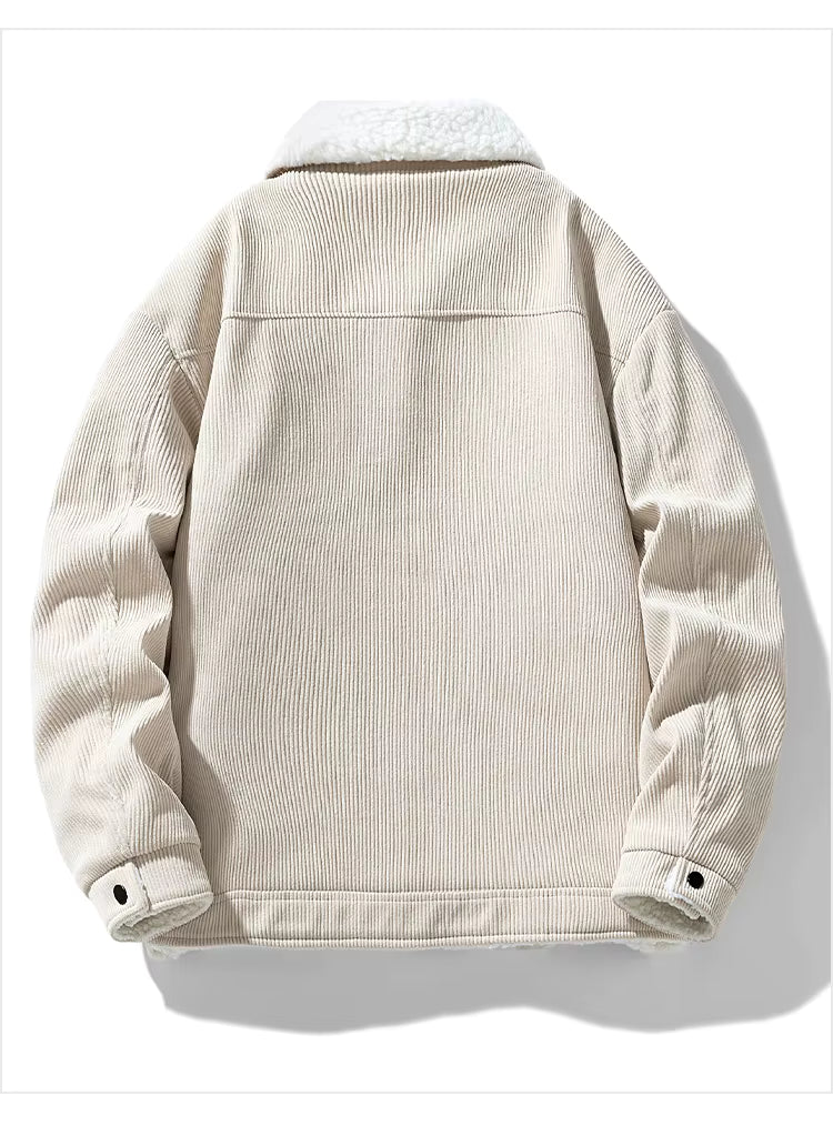 Darian Men's Sherpa-Lined Corduroy Jacket – Cozy Cotton Winter Outerwear