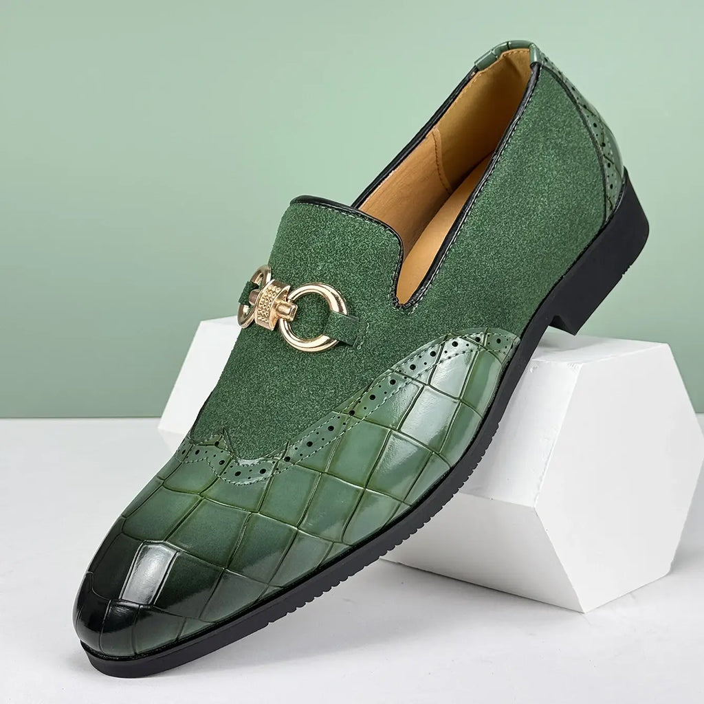 Easton Men's Genuine Leather and Suede Slip-On Loafers – Dress Shoes