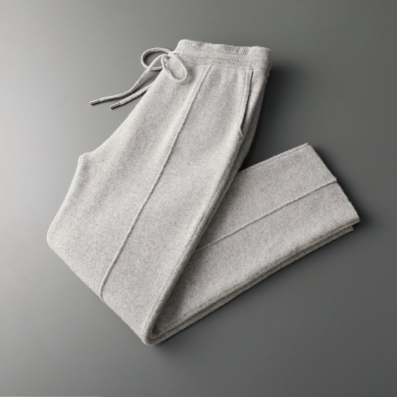 Giovanni Merino Wool Drawstring Pants – Relaxed Tapered Trousers