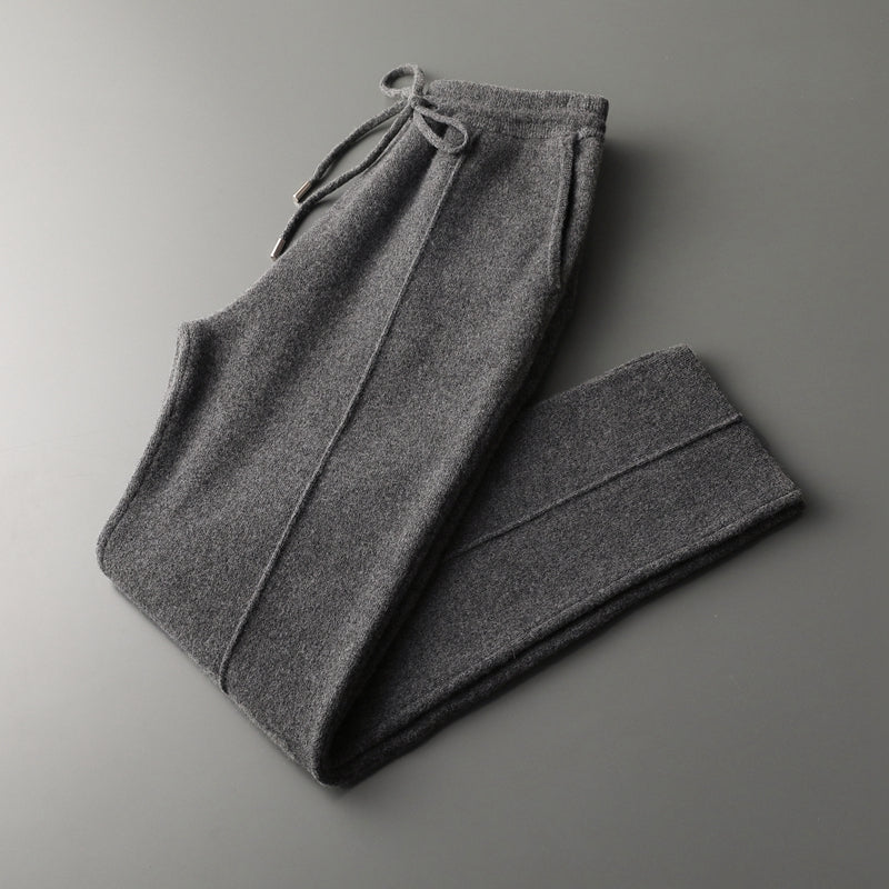 Giovanni Merino Wool Drawstring Pants – Relaxed Tapered Trousers