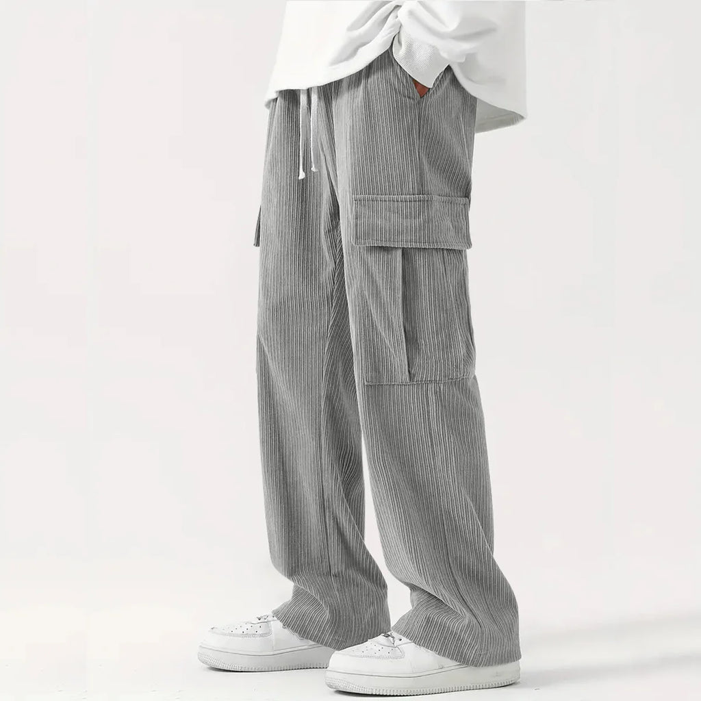 Matteo Corduroy Cargo Pants – Relaxed Wide Leg Trousers