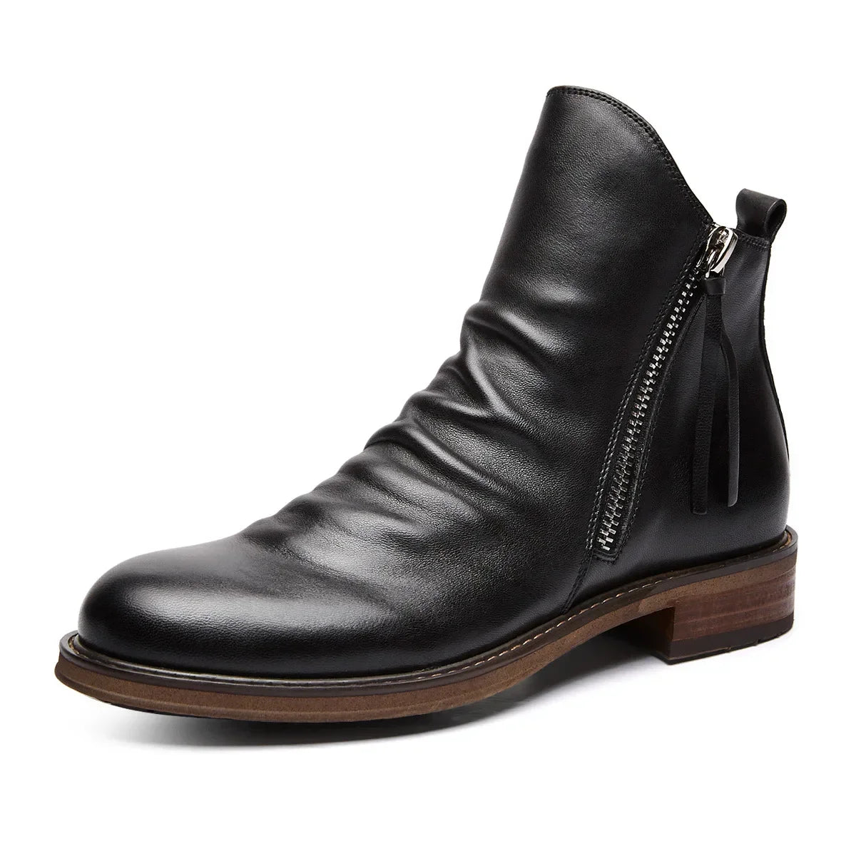 Garnette Leather Chelsea Boots – Classic Side Zip Dress Boots