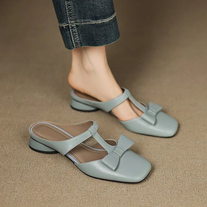 Camila Women's Genuine Leather Slip-On Mules