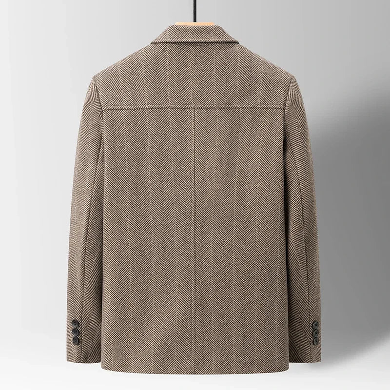 Blake Tailored Fit Herringbone Wool Coat - Superior Warmth