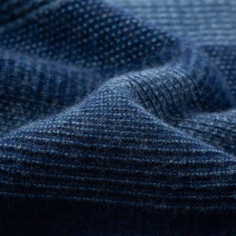 Aspen Men's Pure Wool Sweater – Gradient Stripe Pattern