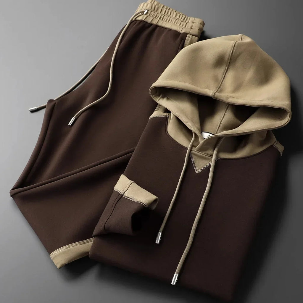 Empire Soft-Touch Two-Tone Cotton Tracksuit Set – Relaxed Street Activewear