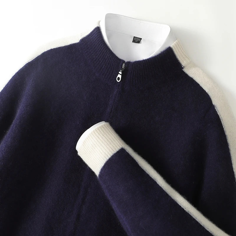 Avery Cashmere Jacket with Contrasting Sleeves