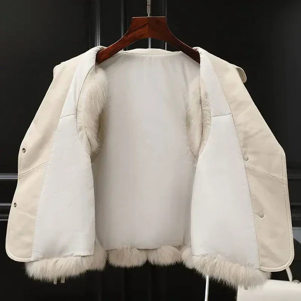 Amelia Women's Plush Faux Fur Vest – Cozy Waist-Length Layering Essential