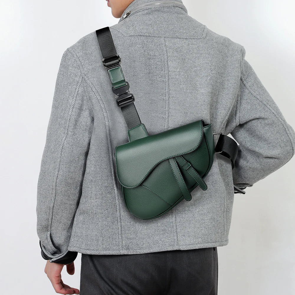 Ashby Saddle Crossbody Bag – Sustainable Leather Style with Adjustable Strap